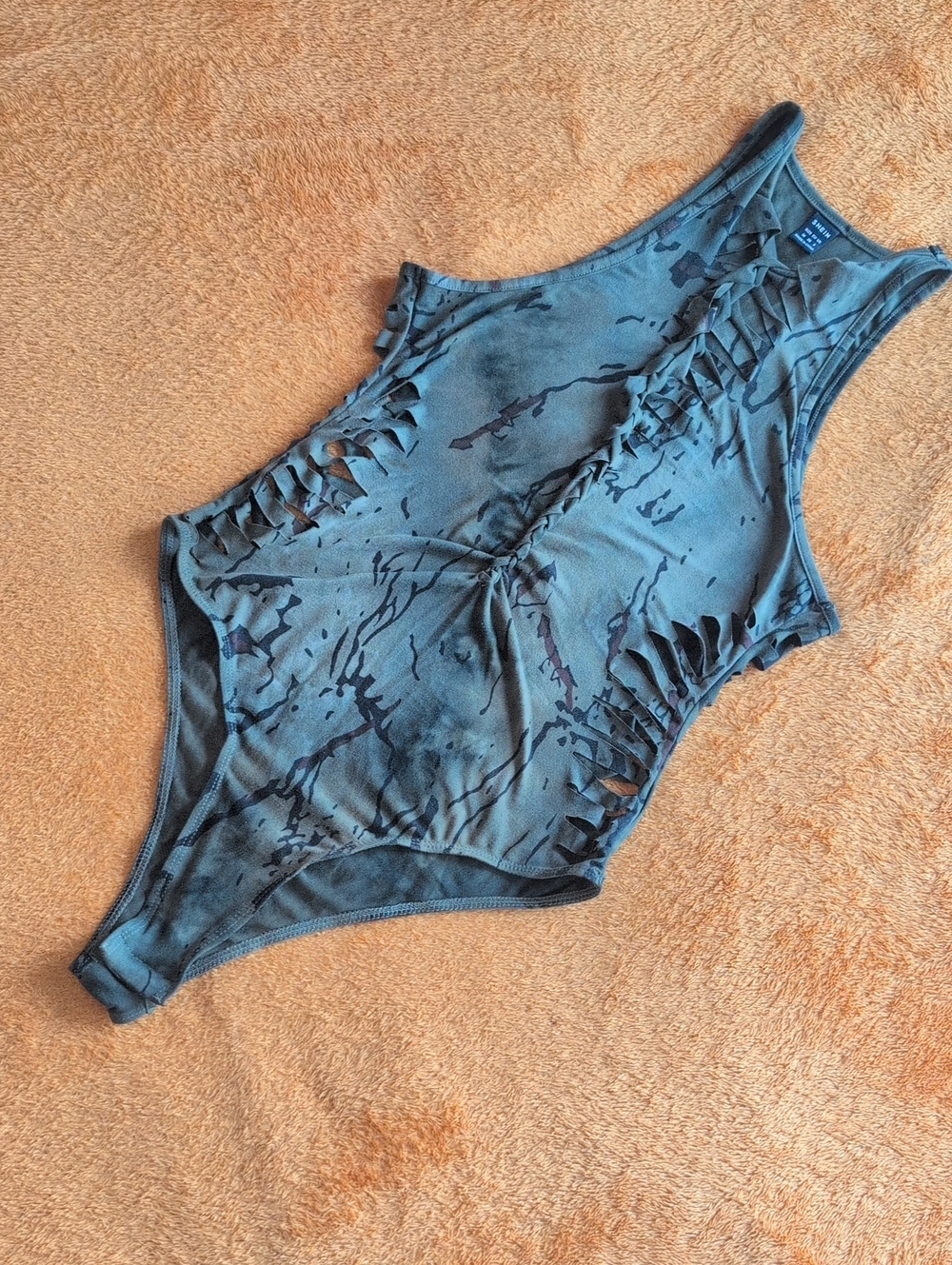 WOMENS CAMO SHREDDED BODYSUIT TOP